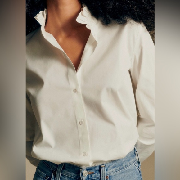 Sezane Erine Shirt Ecru - Size 6 - Picture 2 of 6